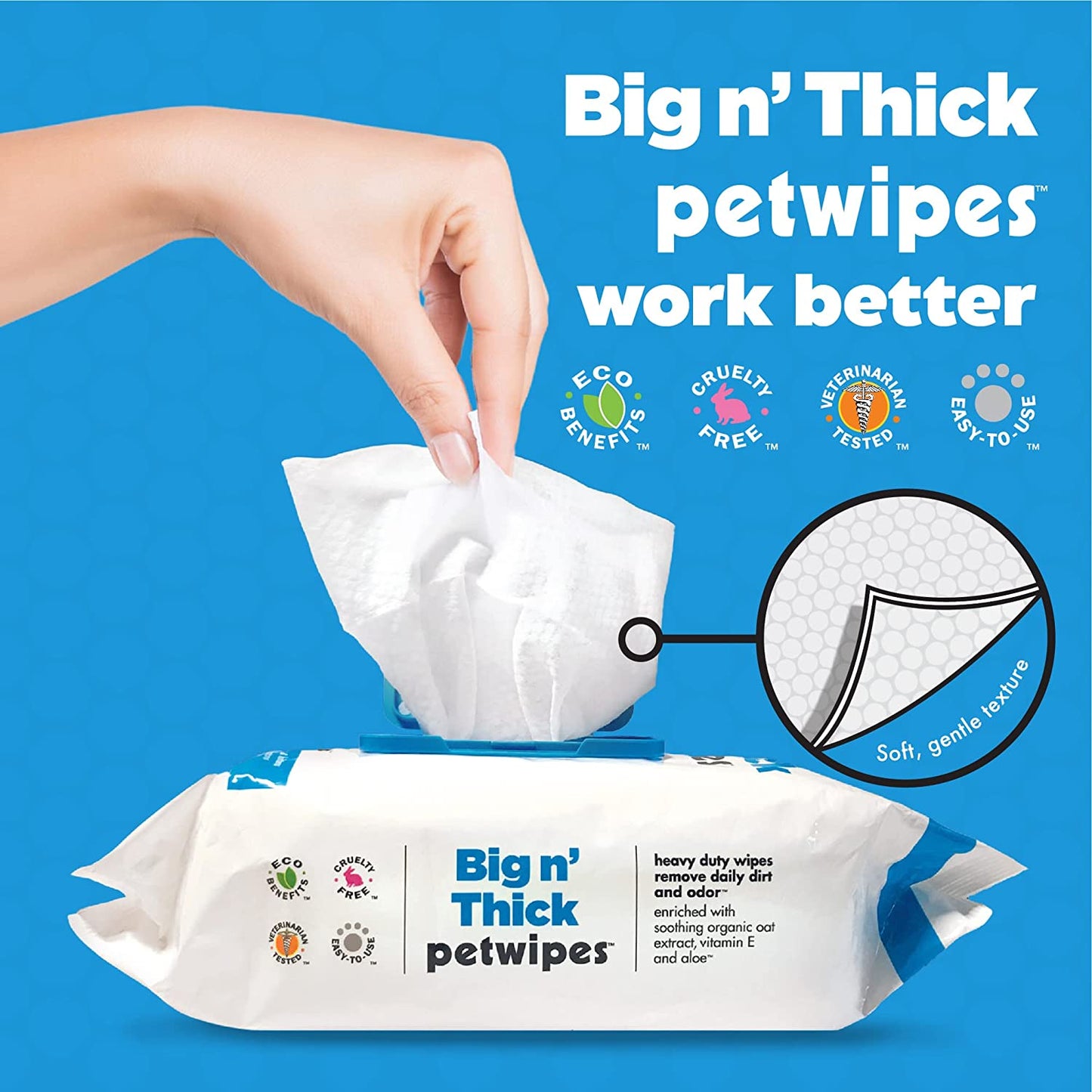 Large Organic Pet Wipes for Dogs and Cats, 200 Count, Enriched with Oat Extract and Gentle Cleaning Formula, Perfect for Home and Travel