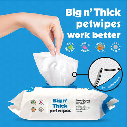 Large Organic Pet Wipes for Dogs and Cats, 200 Count, Enriched with Oat Extract and Gentle Cleaning Formula, Perfect for Home and Travel